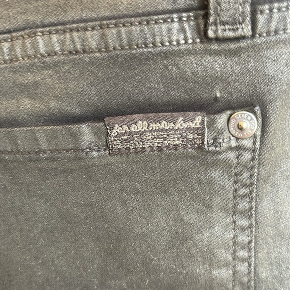 7 of all mankind. Pleather wash black stretchy skinny jeans. Size 29 - Picture 5 of 6